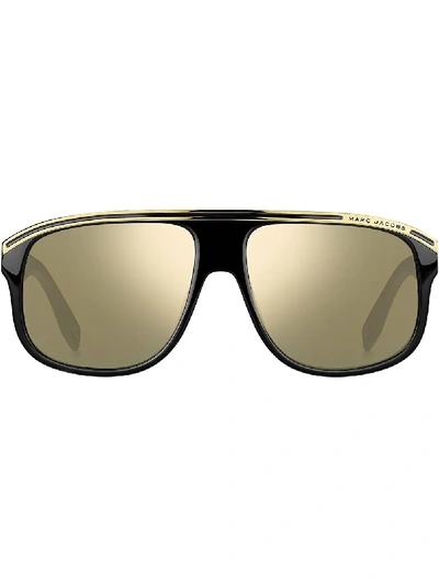 Marc Jacobs Aviator Frame Mirrored Sunglasses In 黑色