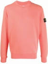 Stone Island Compass Patch Jumper In Orange
