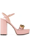 Gucci Double G 120mm Platform Sandals In Pink