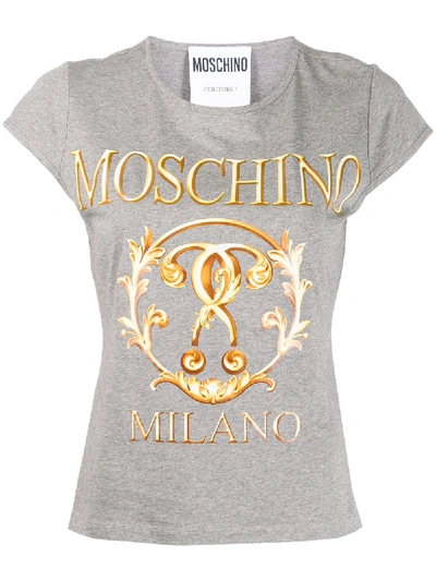 Moschino Printed Detail T-shirt In 灰色