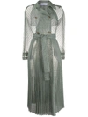 Red Valentino Point D'esprit Tulle Trench Coat In Grey