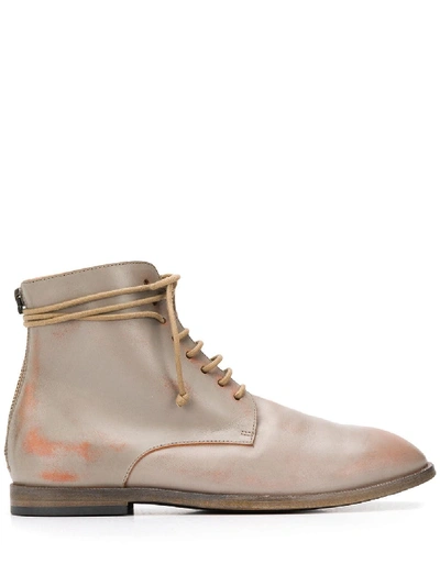 Marsèll Flat Lace-up Boots In Grey