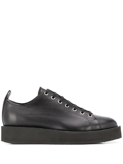 Jil Sander Lana Platform Sneakers In Black