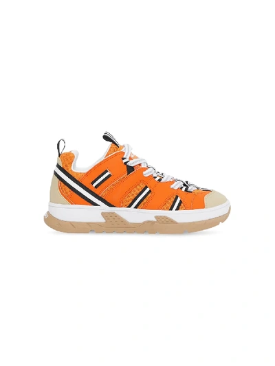 Burberry Kids' Union Mesh Detail Trainers In Orange