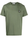 Stone Island Logo-patch Cotton-jersey T-shirt In Green