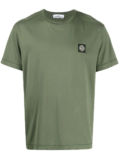 Stone Island 24113 Logo Patch T-shirt In Green