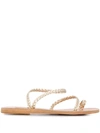 Ancient Greek Sandals Silver Eleftheria Sandals In Gold