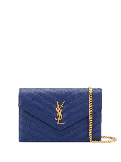 Saint Laurent Small Envelope Crossbody Bag In 蓝色