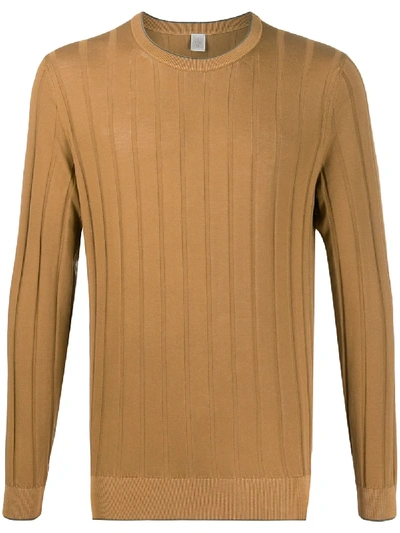 Eleventy Ribbed Round-neck Jumper In Neutrals