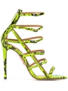 AQUAZZURA SNAKE-EFFECT SANDALS