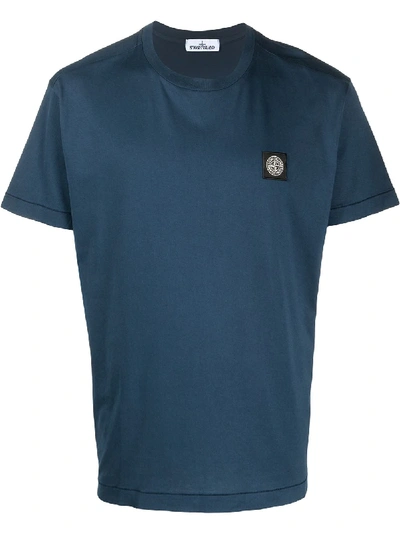 Stone Island 24113 Logo T-shirt In Blue