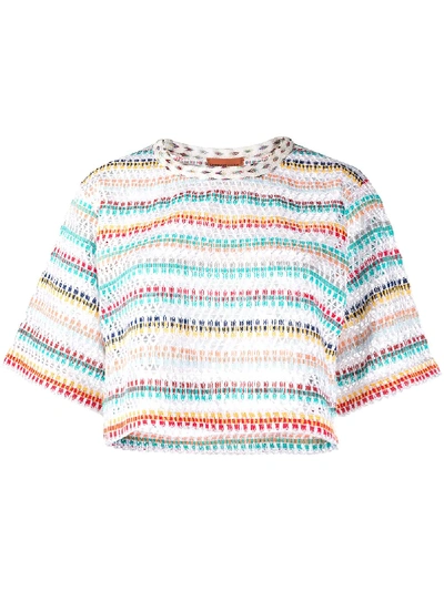 Missoni Loose-knit Cropped Top In White
