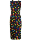 MOSCHINO FITTED LETTERS PRINT DRESS