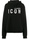 Dsquared2 Icon Logo Hooded Sweatshirt In Black