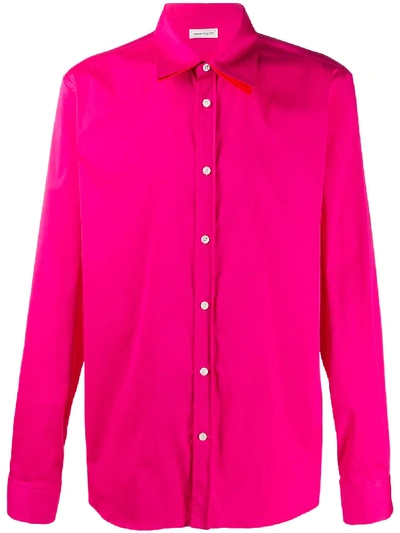Alexander Mcqueen Double-collar And Cuff Cotton-blend Shirt In Pink