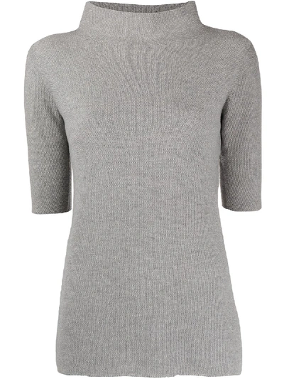 Fabiana Filippi Knitted Structured Top In Grey