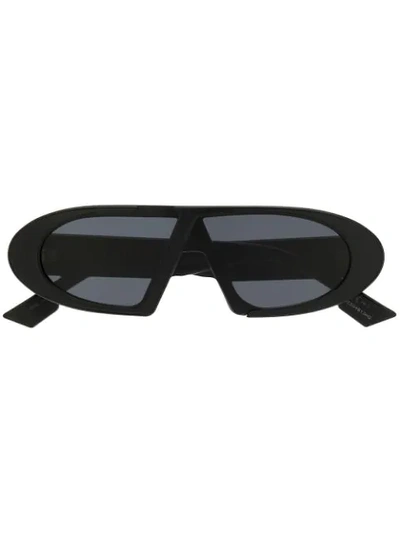 Dior Oblique Oval Frame Sunglasses In Black