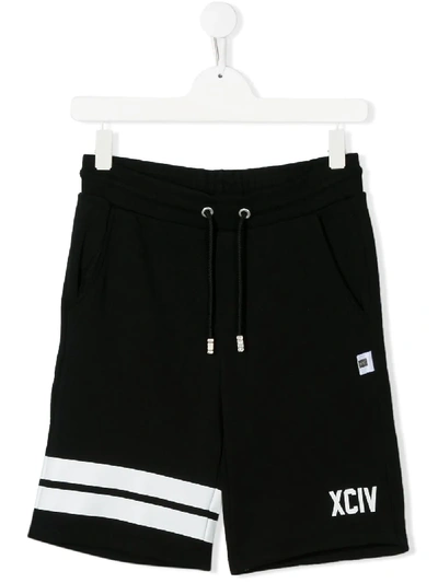 Gcds Teen Logo Print Shorts In Black