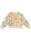Gucci Girl's Floral Jersey Sweatshirt W/ Tennis Embroidery, Size 4-10 In Neutrals