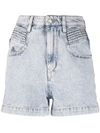 Isabel Marant Étoile Hiana High Waist Cotton Denim Shorts In Purple