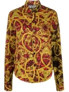 Versace Jeans Couture Brocade Print Shirt In 红色