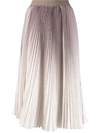 AGNONA PLEATED OMBRÉ PRINT SKIRT