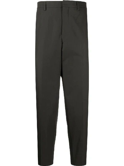 Prada Zip Detail Tailored Trousers In 绿色