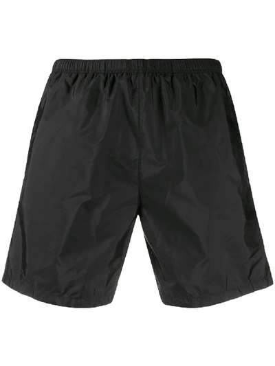 Prada Elasticated Waist Swim Shorts In 黑色