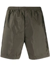 Prada Elasticated Waist Swim Shorts In 灰色