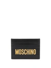 Moschino Logo Cardholder In Black