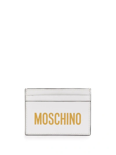 Moschino 印logo皮革卡包 In White