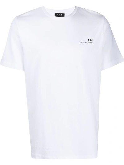 Apc Crew Neck Logo Printed T-shirt In White