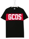 Gcds Kids' Logo Print T-shirt In 黑色