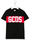 Gcds Kids' Logo Print T-shirt In 黑色