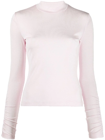 M Missoni Mock Neck Lurex Jumper In Pink