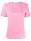 Msgm Logo Print T-shirt In Pink In Pink