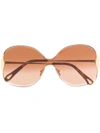 Chloé 'curtis' Oversized-sonnenbrille In 棕色