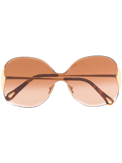 Chloé 'curtis' Oversized-sonnenbrille In 棕色