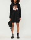 BAPE QUILTED LOGO-PRINTED JERSEY HOODY DRESS,1153-3003349-001OPF802509X