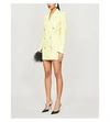 Attico Stretch Cotton Blazer Mini Dress W/jewel In Yellow
