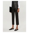 BRUNELLO CUCINELLI HIGH-RISE STRAIGHT CROPPED STRETCH-COTTON TROUSERS