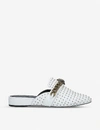 Kurt Geiger Womens White Chelsea Embellished Leather Mules 38 In White