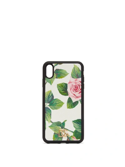 Dolce & Gabbana Printed Dufin I Phone Xs Max Case In Rose,white