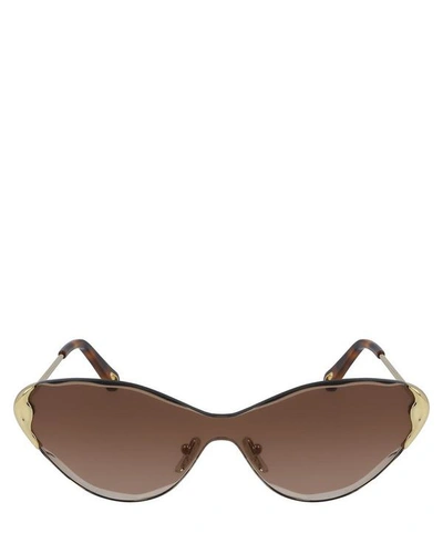 Chloé Curtis Metal Cat-eye Sunglasses In Brown