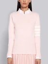 THOM BROWNE PINK COTTON CREPE MILANO STITCH CREWNECK 4-BAR PULLOVER,FKA239A0021914181939