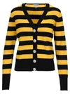 GANNI CASHMERE KNIT STRIPED CARDIGAN,11196333