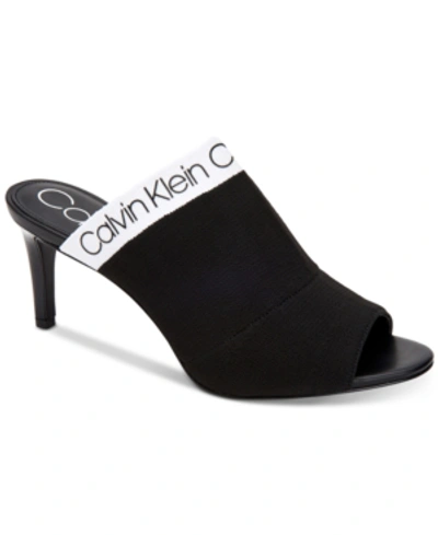 Calvin Klein Women's Coraline Stretch Knit Sandals Women's Shoes In Black