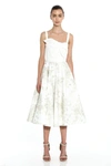 MARCHESA NOTTE SLEEVELESS EMBROIDERED SATIN COCKTAIL DRESS,RS20-1156-16-1