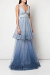 MARCHESA NOTTE SLEEVELESS OMBRE TULLE GOWN,RS20-1126-0-1P
