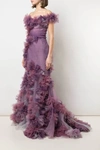 MARCHESA OMBRE TEXTURE ORGANZA GOWN,RS20-8806-US 12-1